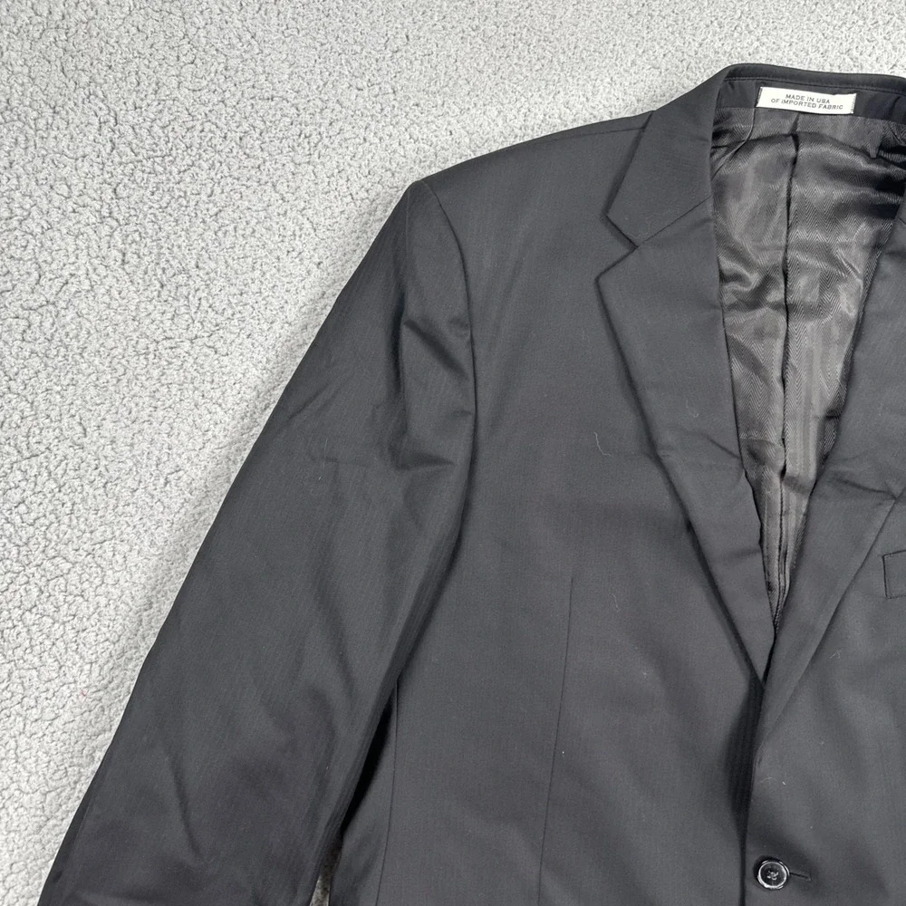 Joseph Abboud Blazer Men 44L Black Super 130s Italian Fabric Loro Piana USA Made